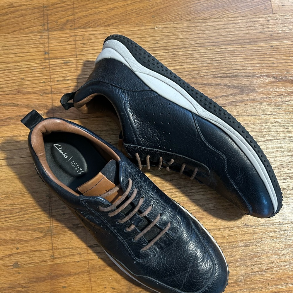 Clarks Men's Puxton Lace Leather Sneakers